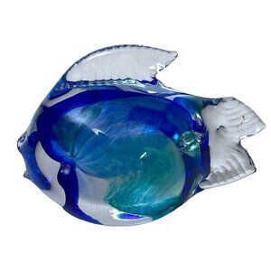 Caithness Art Glass Tropical Fish Collectible Figurine Signed  Blue Scotland 3"